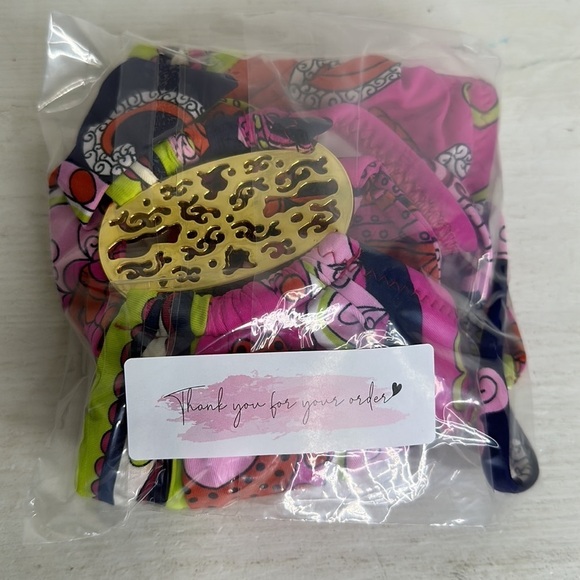 T25 Trina Turk Center Medallion Circular pattern tube top bikini top size 4 - Picture 15 of 15